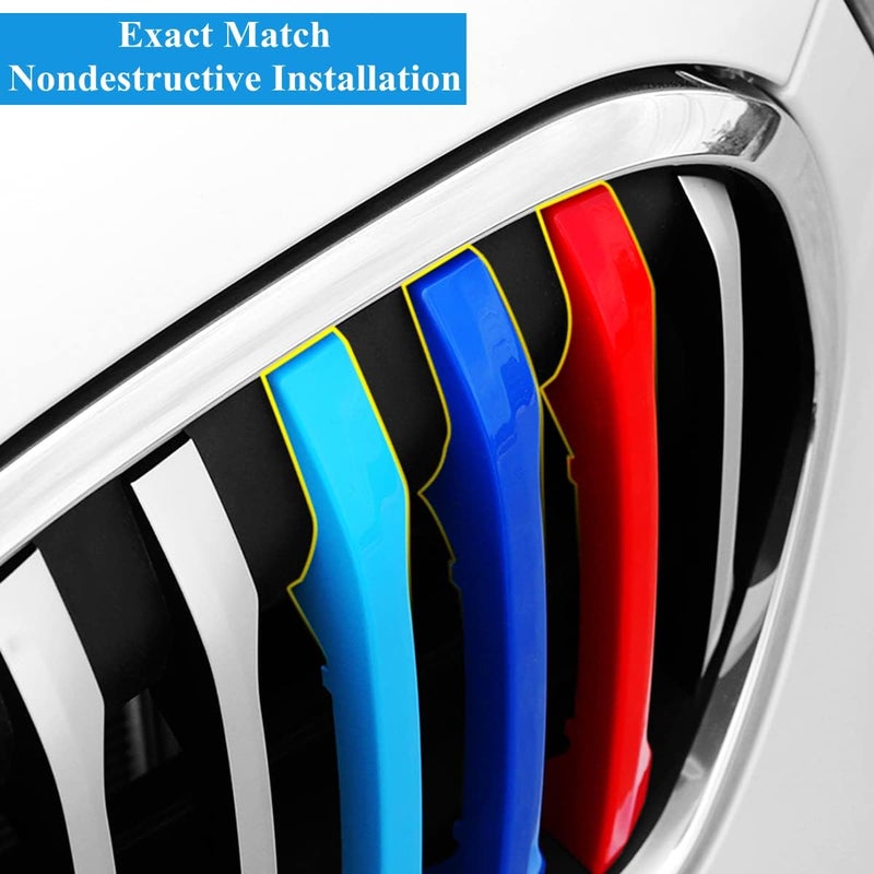 Goodream Tricolored Grille Insert Trims Compatible with BMW 2020 2021 2022 F48 X1 LCI Model Accessories for w/Standard 7-Beams Kidney Grille - Image 4